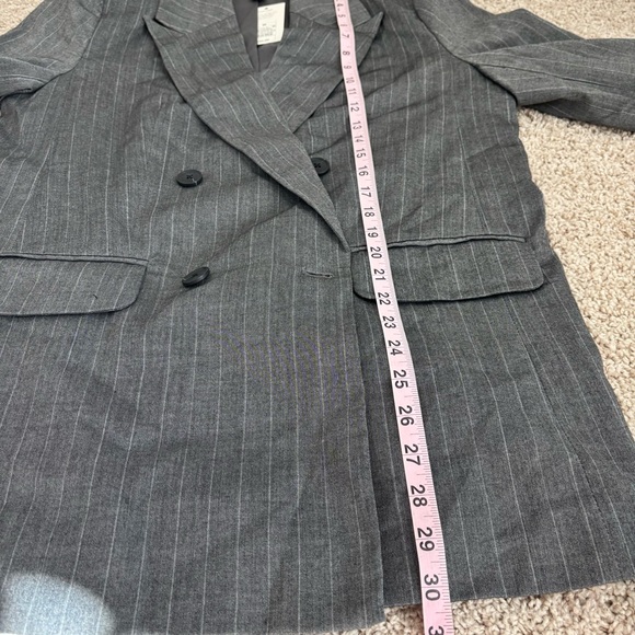 A New Day Women's Button Up Blazer Jacket, Gray Pinstripe, Medium NEW - Picture 8 of 8